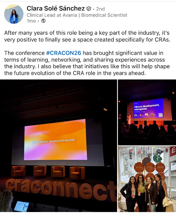 Clara Solé Sánchez on LinkedIn about CRACONNECT LIVE 2026