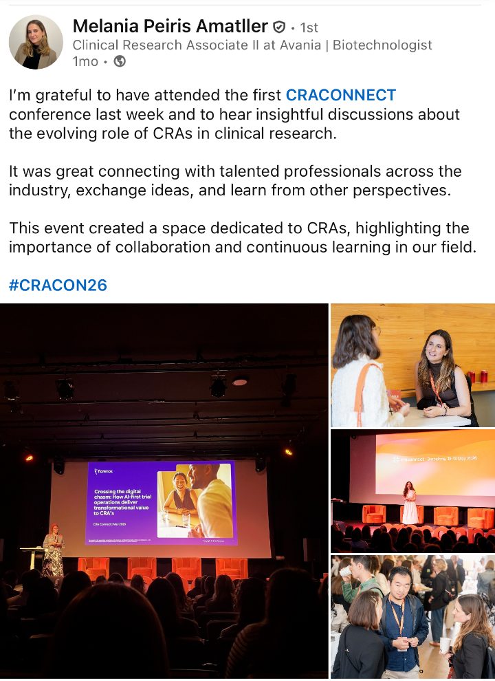 Melania Peiris Amatller on LinkedIn about CRACONNECT LIVE 2026