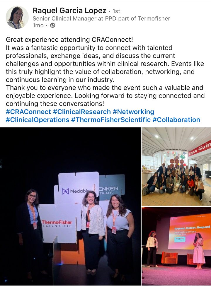 Raquel Garcia Lopez on LinkedIn about CRACONNECT LIVE 2026