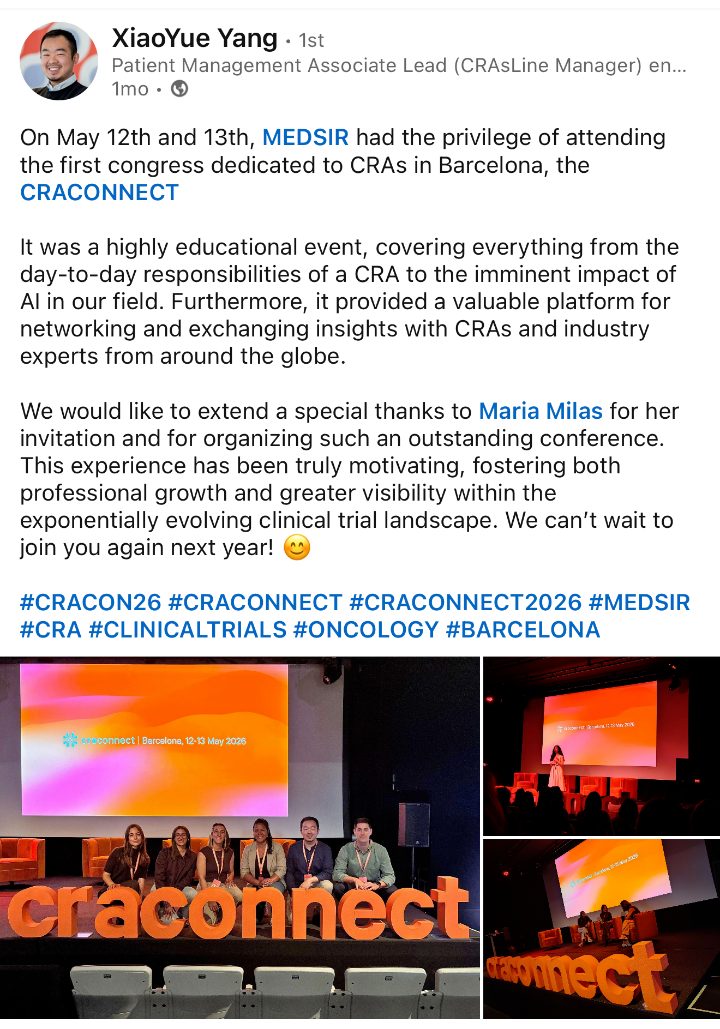 XiaoYue Yang on LinkedIn about CRACONNECT LIVE 2026